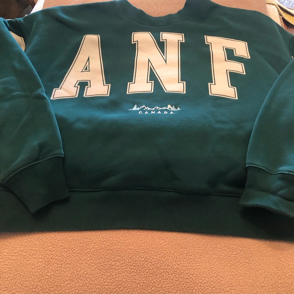 Abercrombie & Fitch XL Banff Forest Green Crewneck Sweatshirt With Lettering